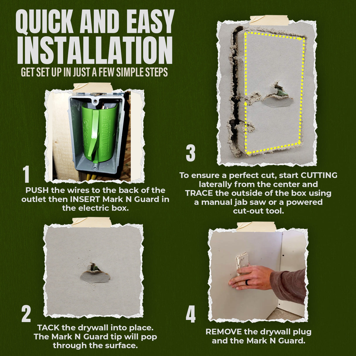 Buddy Tools Mark N Guard - Herramienta profesional de localización de cajas eléctricas para paneles de yeso (paquete de 5)