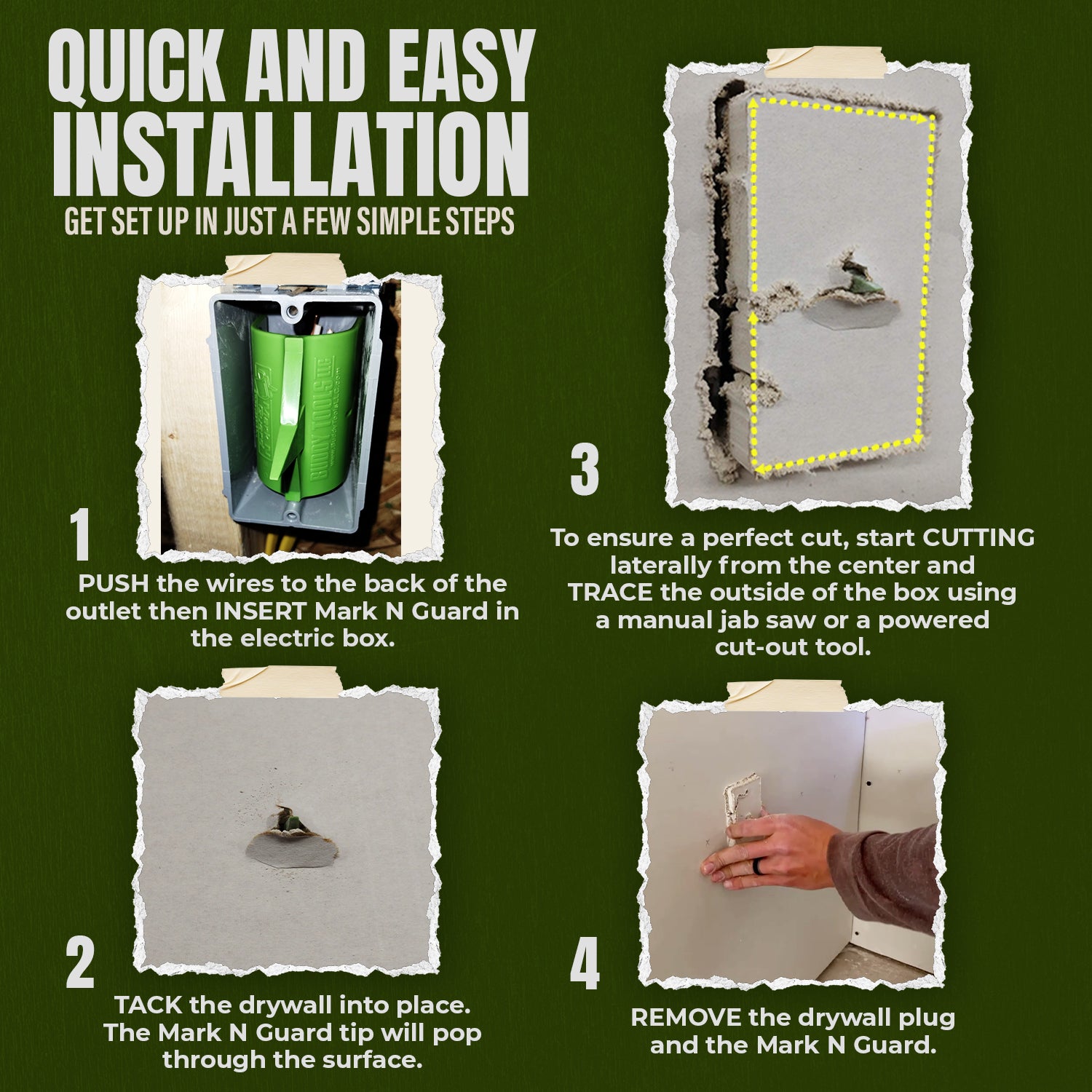 Buddy Tools Mark N Guard - Herramienta profesional de localización de cajas eléctricas para paneles de yeso (paquete de 5)