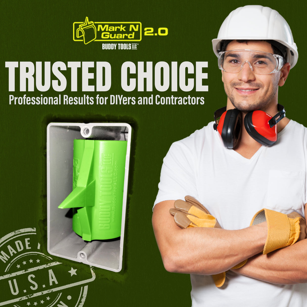 Buddy Tools Mark N Guard - Herramienta profesional de localización de cajas eléctricas para paneles de yeso (paquete de 5)