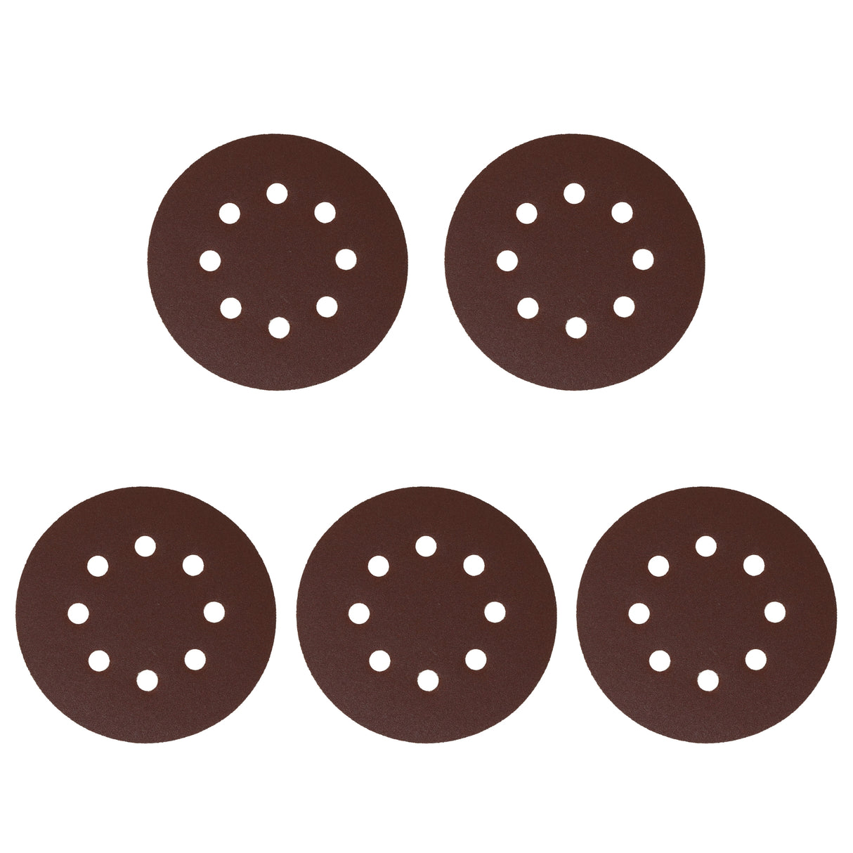 Hojas de lija radiales de grano mixto Richard de 5" con 8 agujeros (paquete de 5)