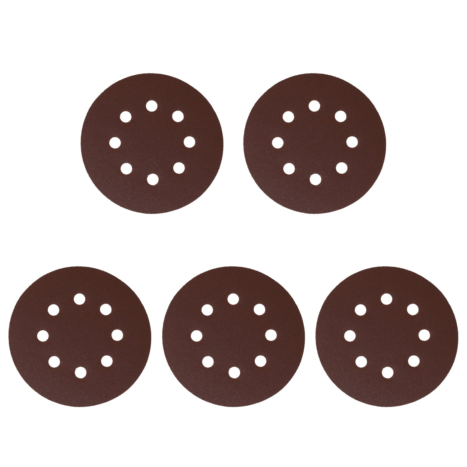 Hojas de lija radiales de grano mixto Richard de 5" con 8 agujeros (paquete de 5)