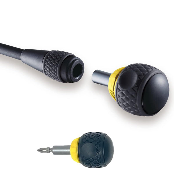 Destornillador de trinquete intercambiable con empuñadura esférica Vessel con juego de 10 puntas