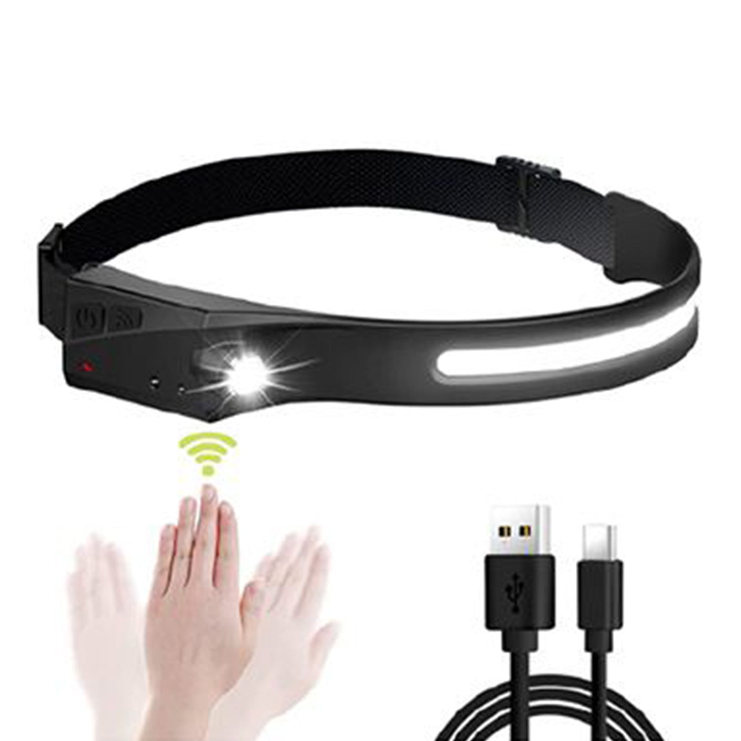 Luz de diadema recargable con sensor de movimiento de Primeline Tools