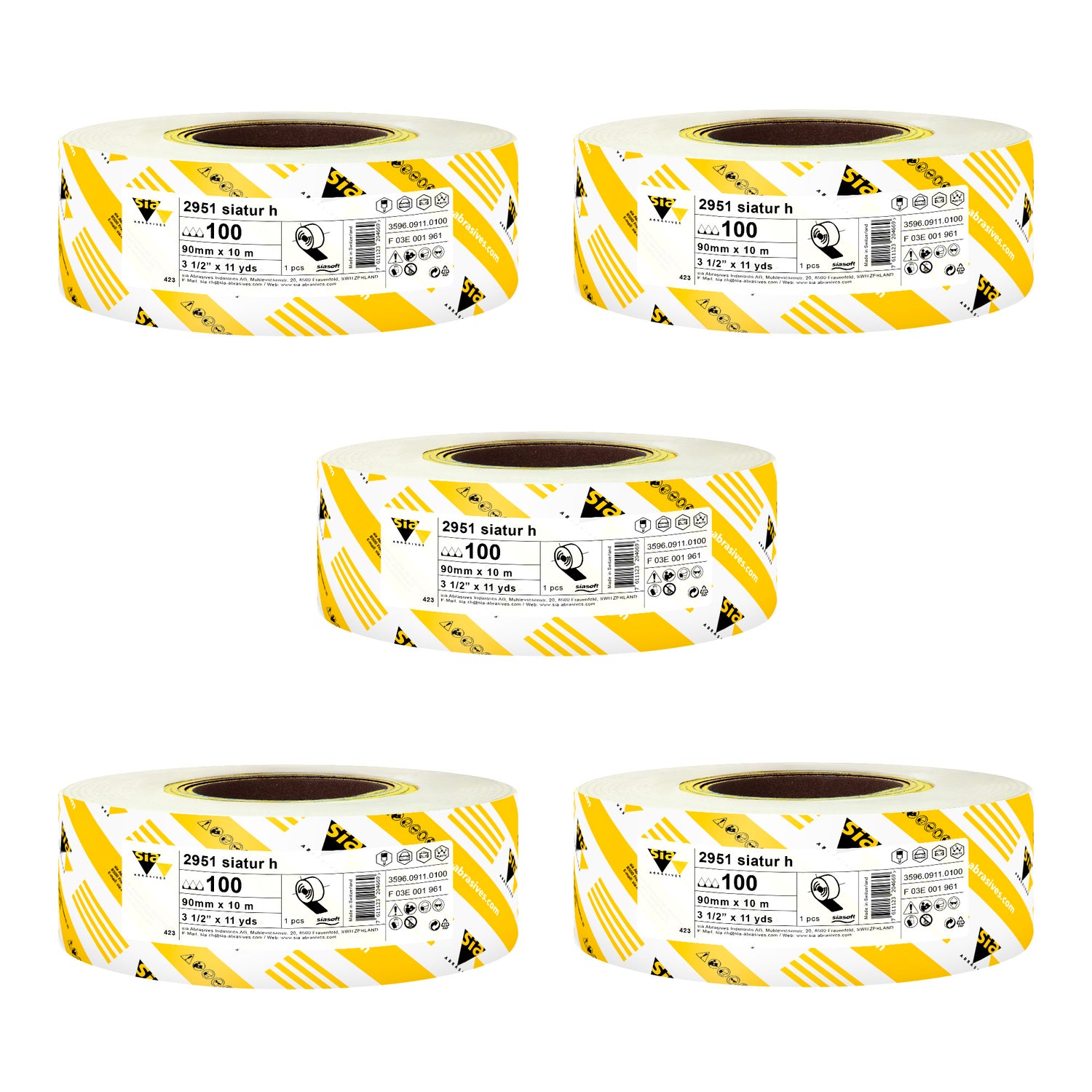 Sia Abrasives 3.5" x 11 yards papel de lija con parte trasera de esponja