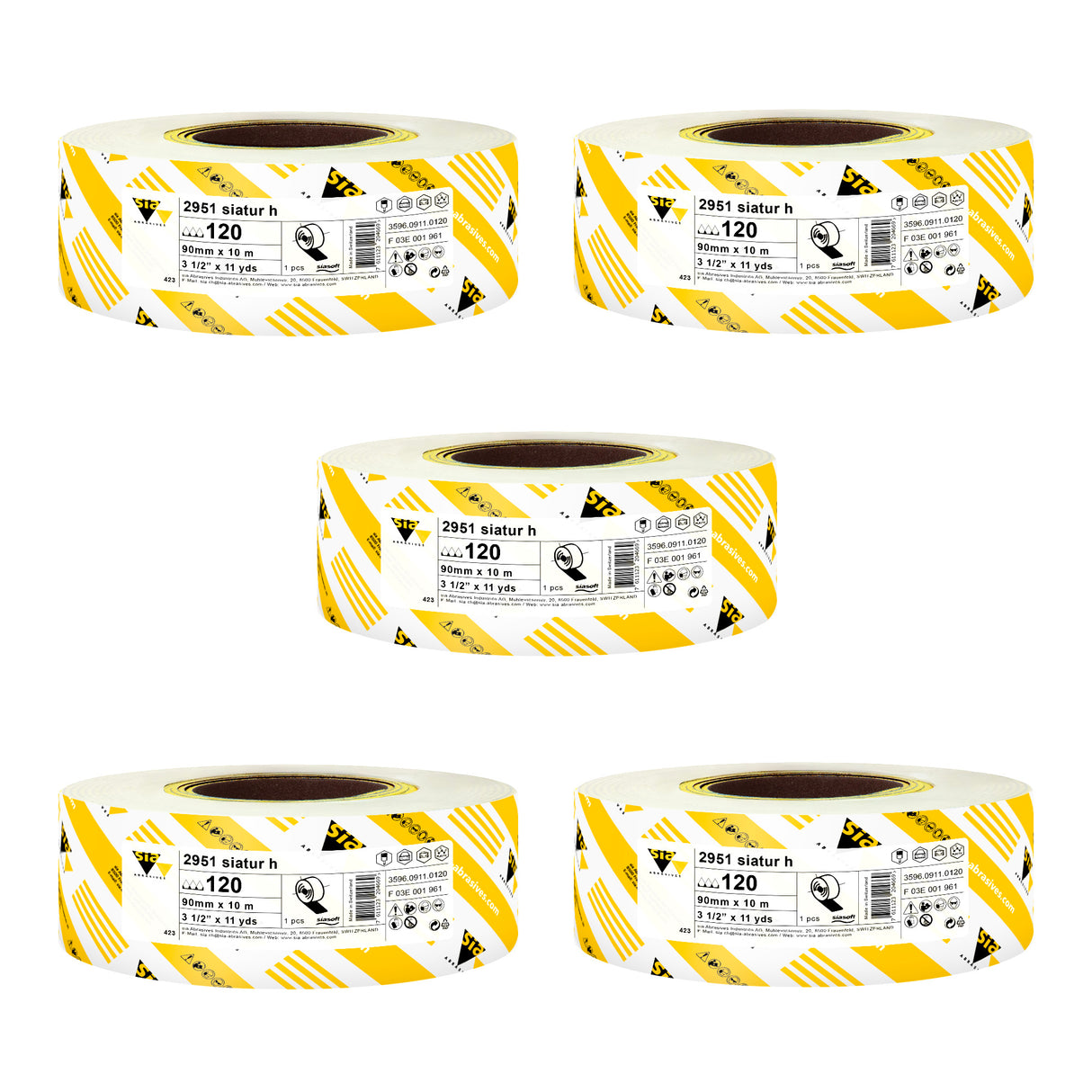 Sia Abrasives 3.5" x 11 yards papel de lija con parte trasera de esponja