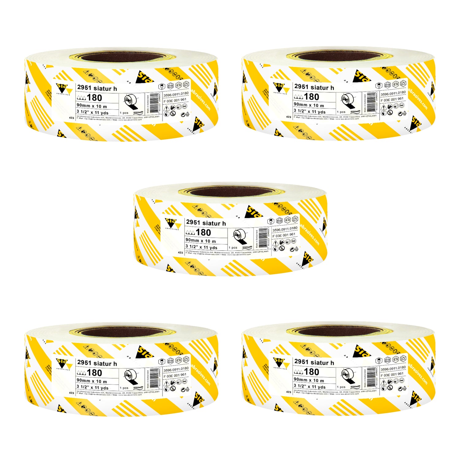 Sia Abrasives 3.5" x 11 yards papel de lija con parte trasera de esponja