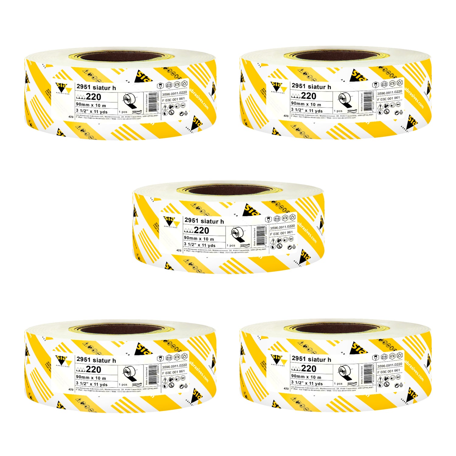 Sia Abrasives 3.5" x 11 yards papel de lija con parte trasera de esponja