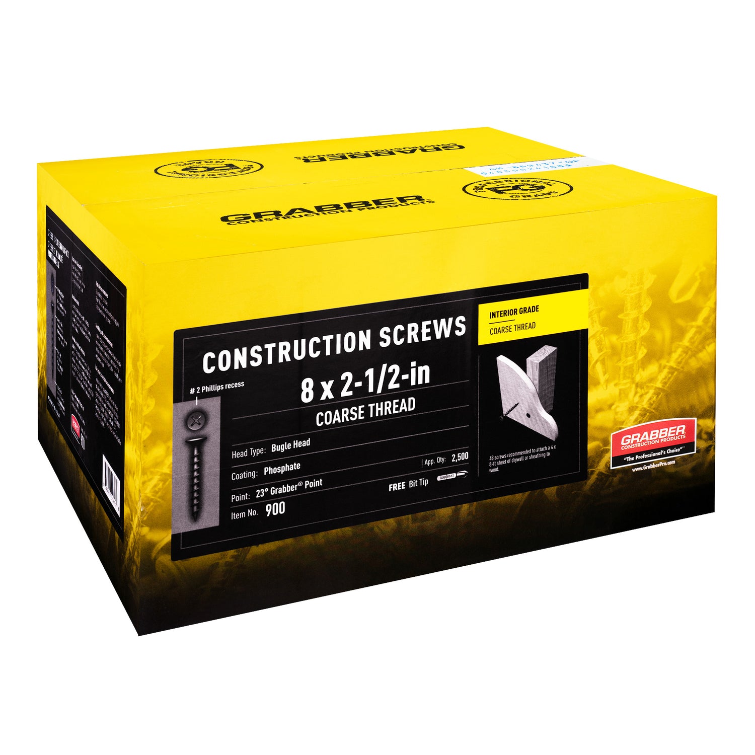 Grabber Drywall to Wood Tornillos - Cabeza de trompeta - Rosca gruesa