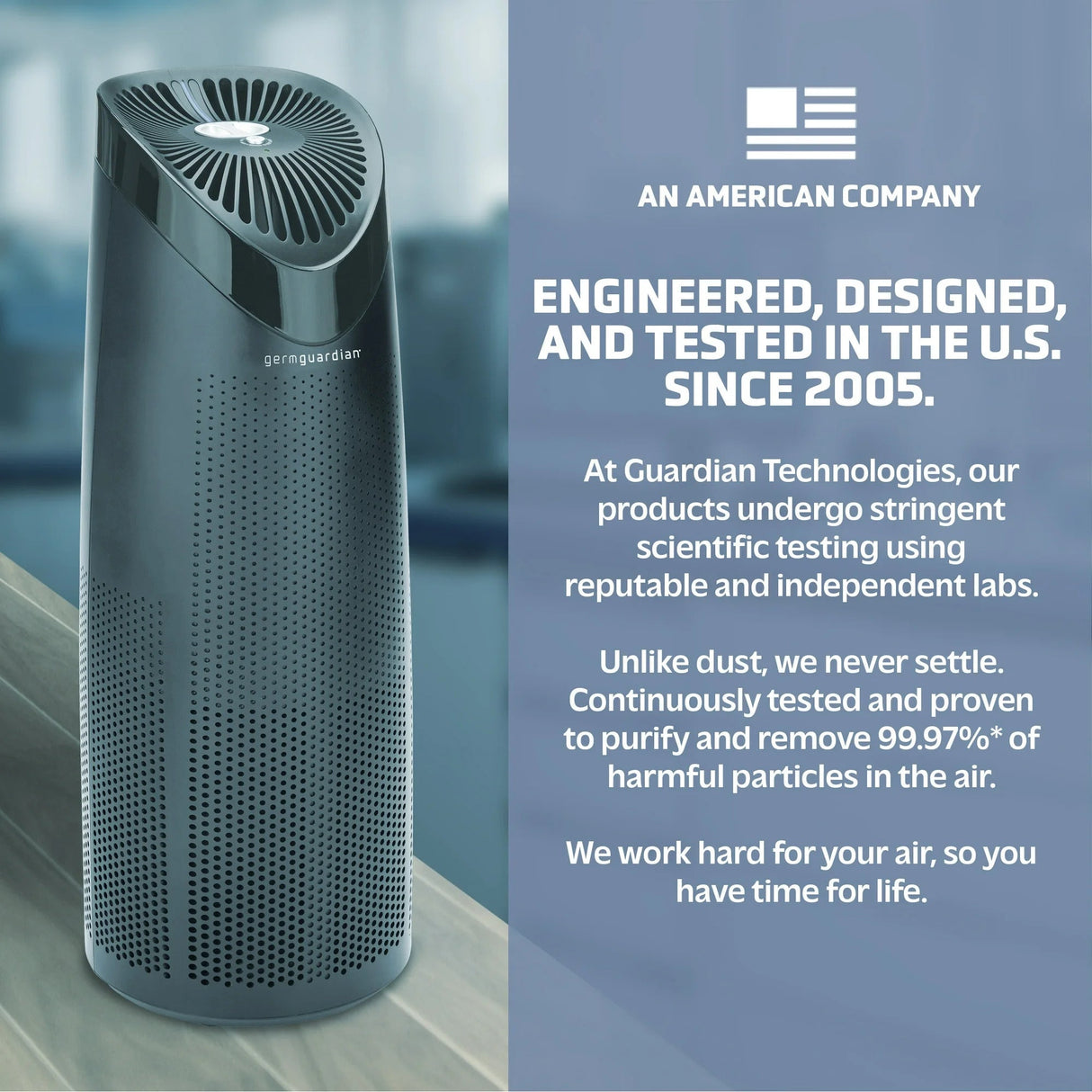 GermGuardian AC4625BDLX Air Purifier Tower With HEPA Filter, UV Sanitizer & Odor Reduction