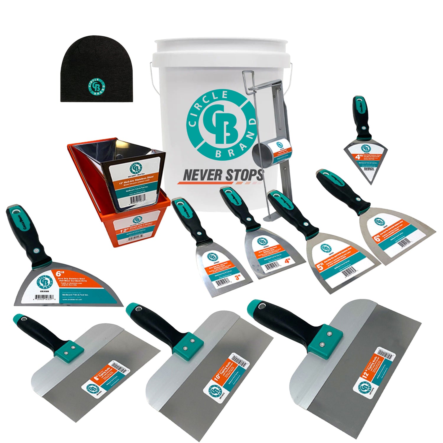 Juego de herramientas manuales Circle Brand Taper Holiday con cubo