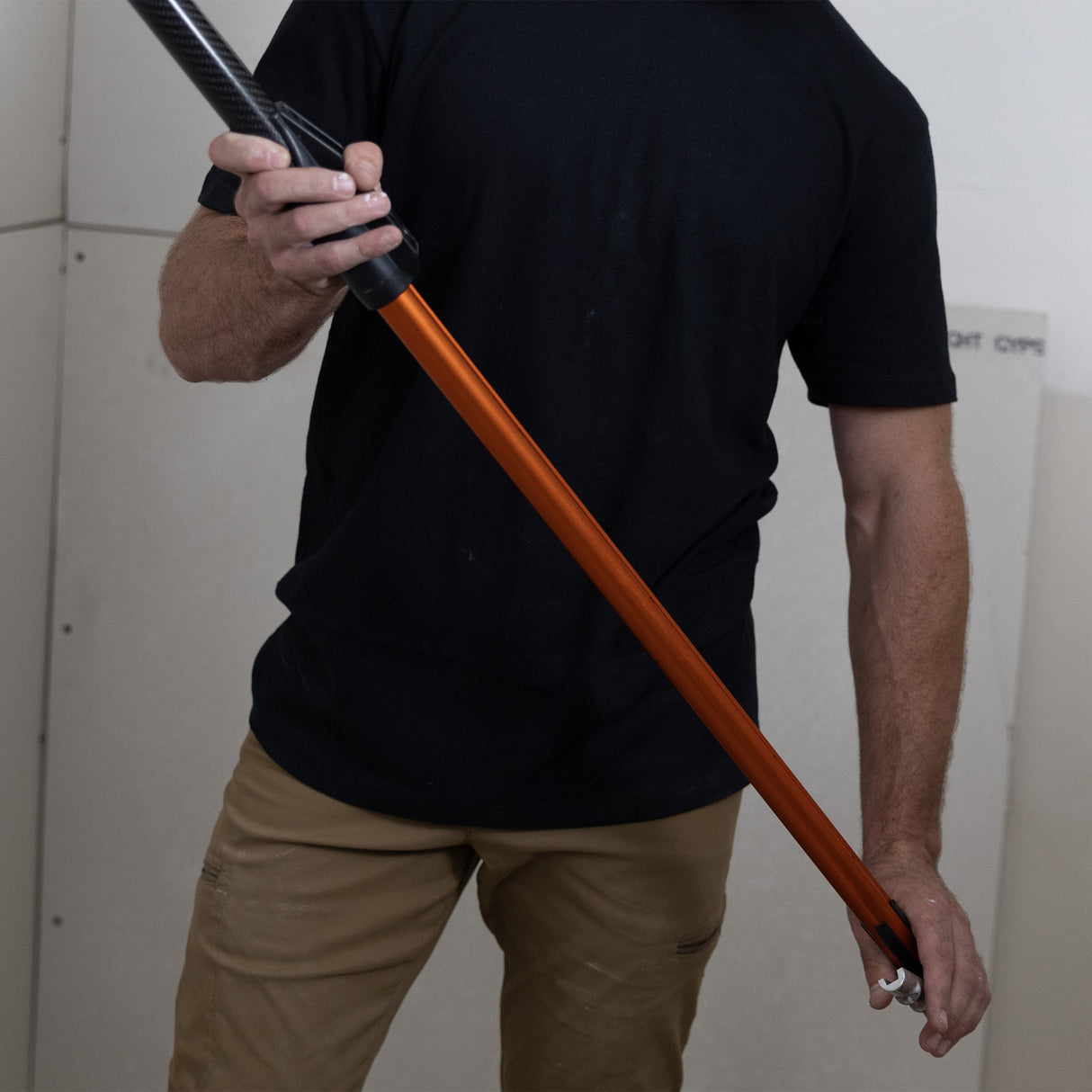 Mango de extensión de acabado plano de fibra de carbono Drywall Master Warrior