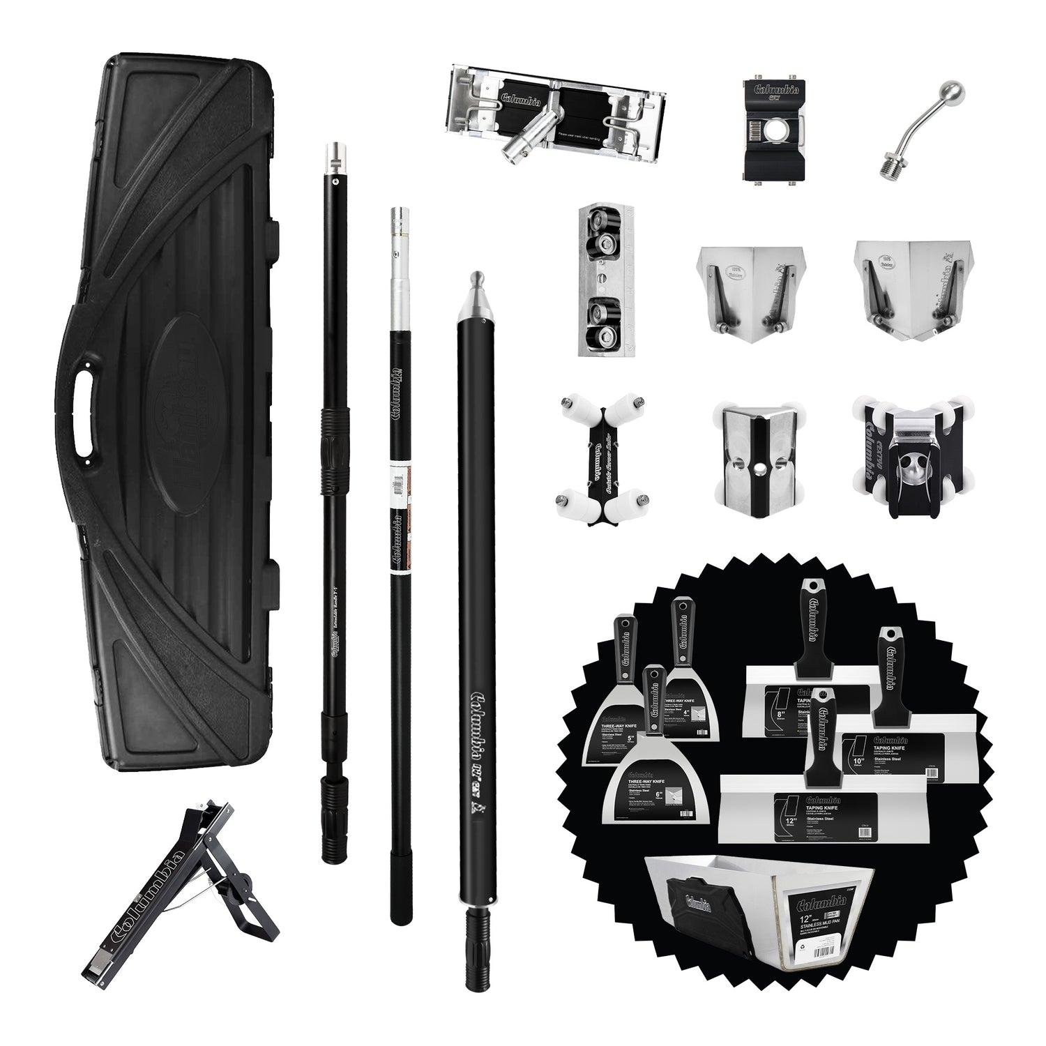 Columbia Full Semi-Automatic Taping Tool and Sanding Set with Bonus Hand Tool Set