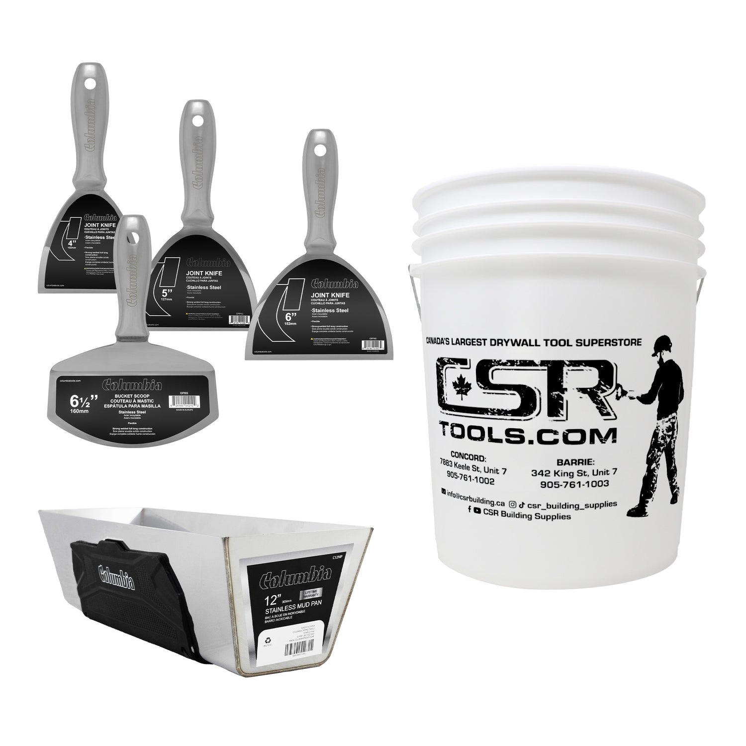 Juego de herramientas manuales Columbia Basic de una pieza de acero inoxidable