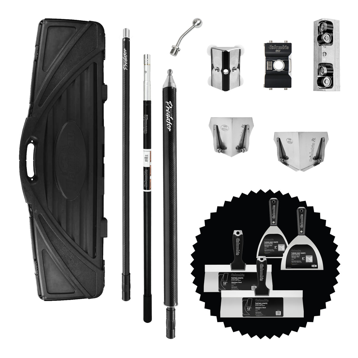 Juego de herramientas de encintado semiautomático Columbia Predator con juego de herramientas manuales adicional