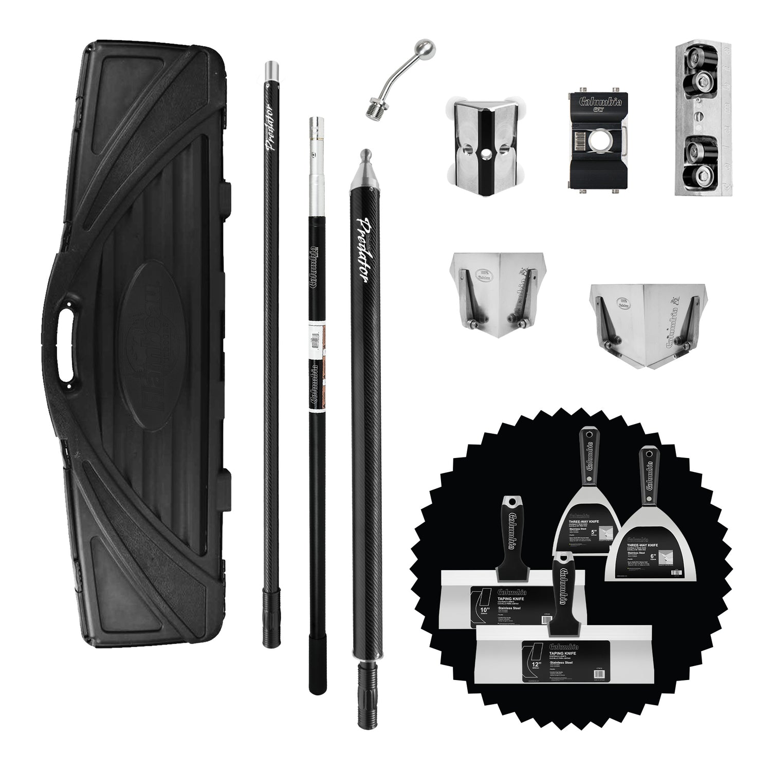 Juego de herramientas de encintado semiautomático Columbia Predator con juego de herramientas manuales adicional