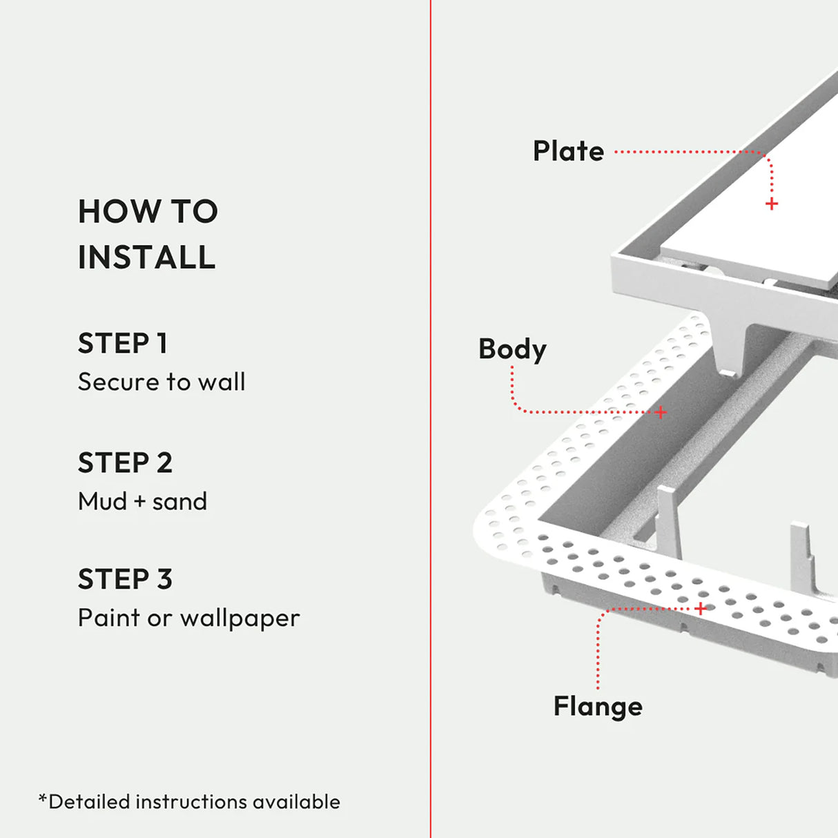 Aria Lite+ Flush High Performance Wall Return