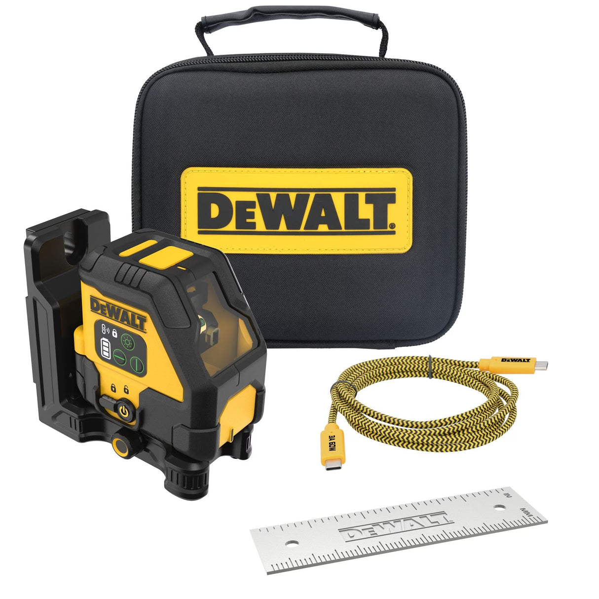 Kit de base láser de línea cruzada verde recargable por USB DeWalt DCLE14201GB