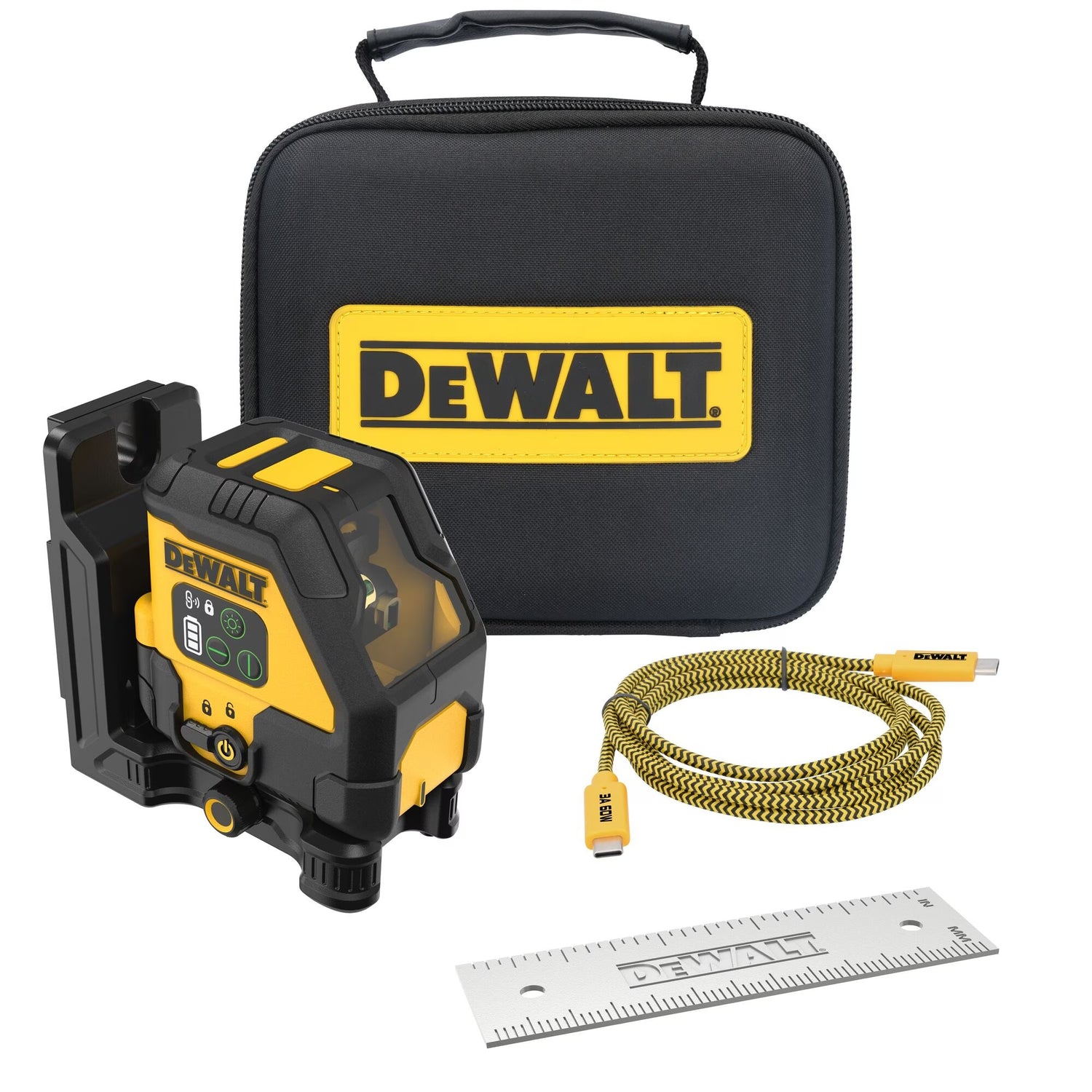 Kit de base láser de línea cruzada verde recargable por USB DeWalt DCLE14201GB