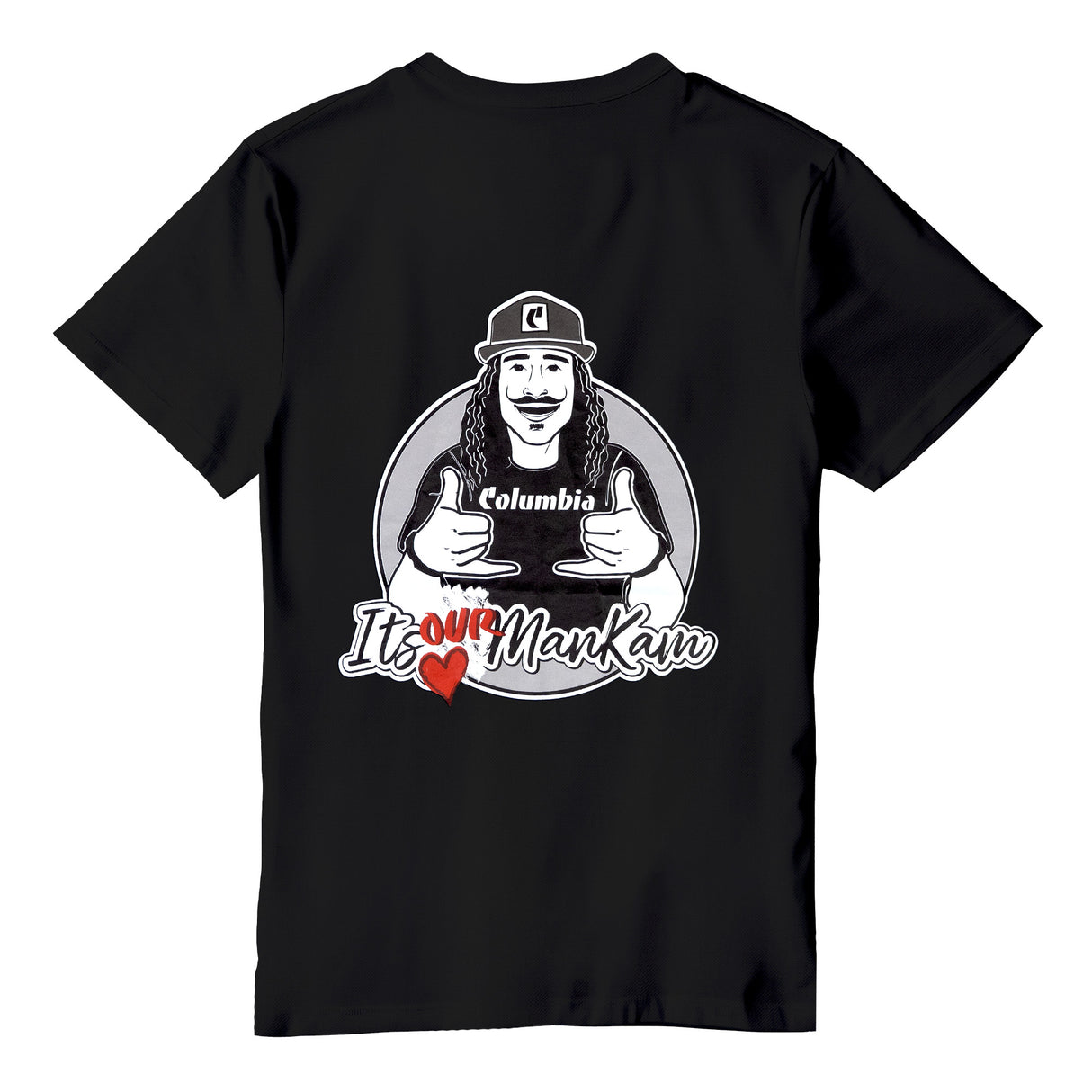 Camiseta negra Columbia ItsOurManKam únicamente