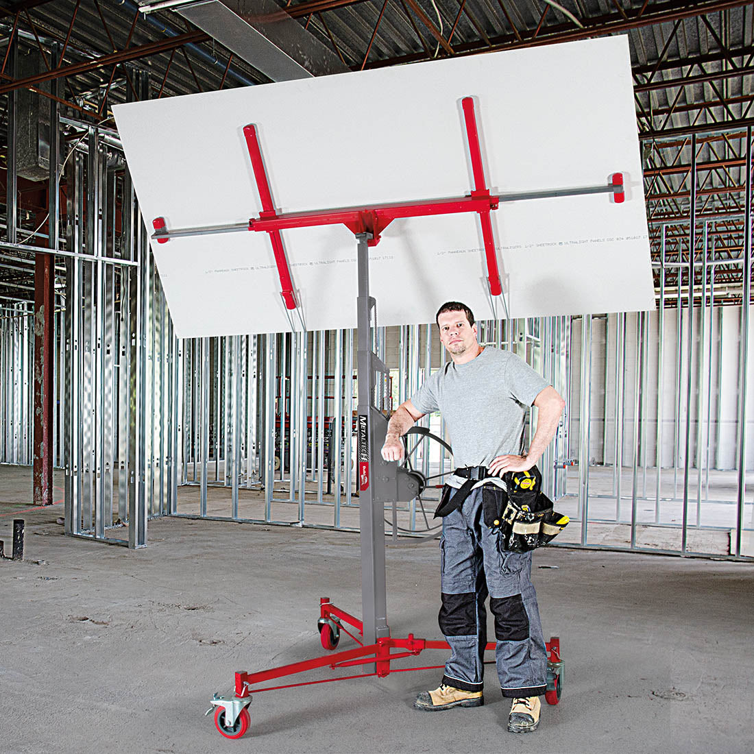 Polipasto para paneles y paneles de yeso Jobsite Series™ de MetalTech