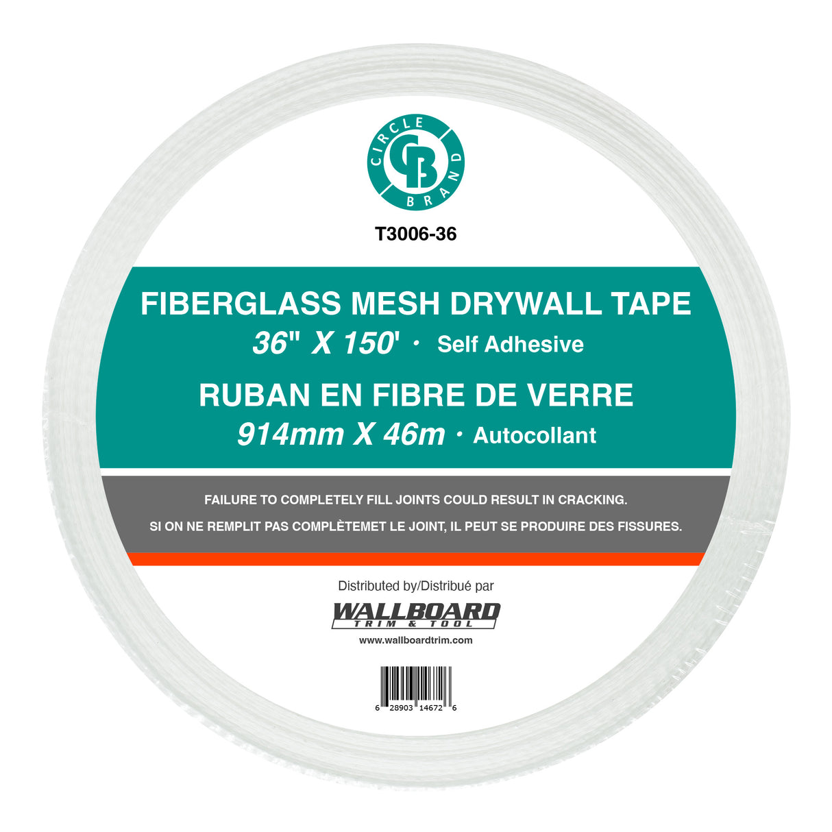 Ruban maillé en fibre de verre 36 po de marque Circle