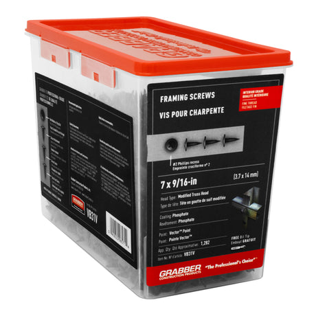 Tornillos para enmarcado con punta de agarre tipo wafer, rosca fina, punta de fosfato Vector