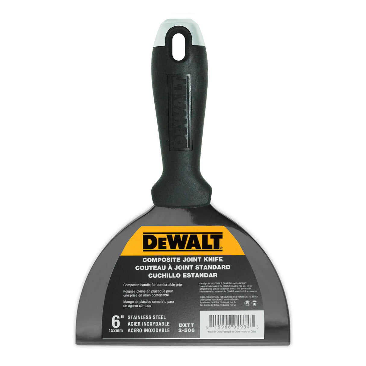 Cuchillo para juntas de acero inoxidable DeWalt con mango compuesto