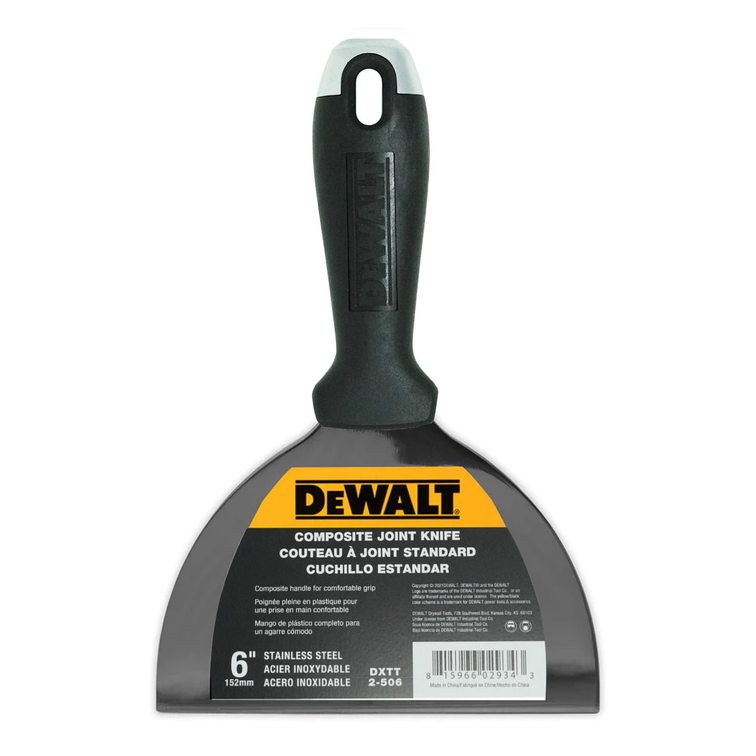 Cuchillo para juntas de acero inoxidable DeWalt con mango compuesto