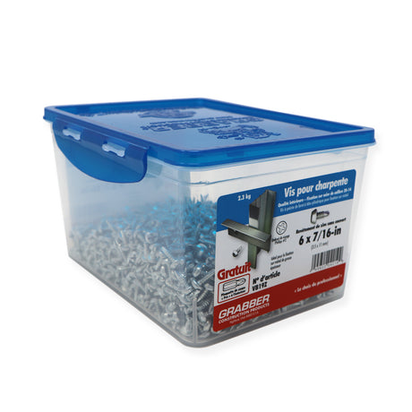 Tornillos para marcos de cabeza troncocónica Grabber - Punta perforada - Zinc transparente