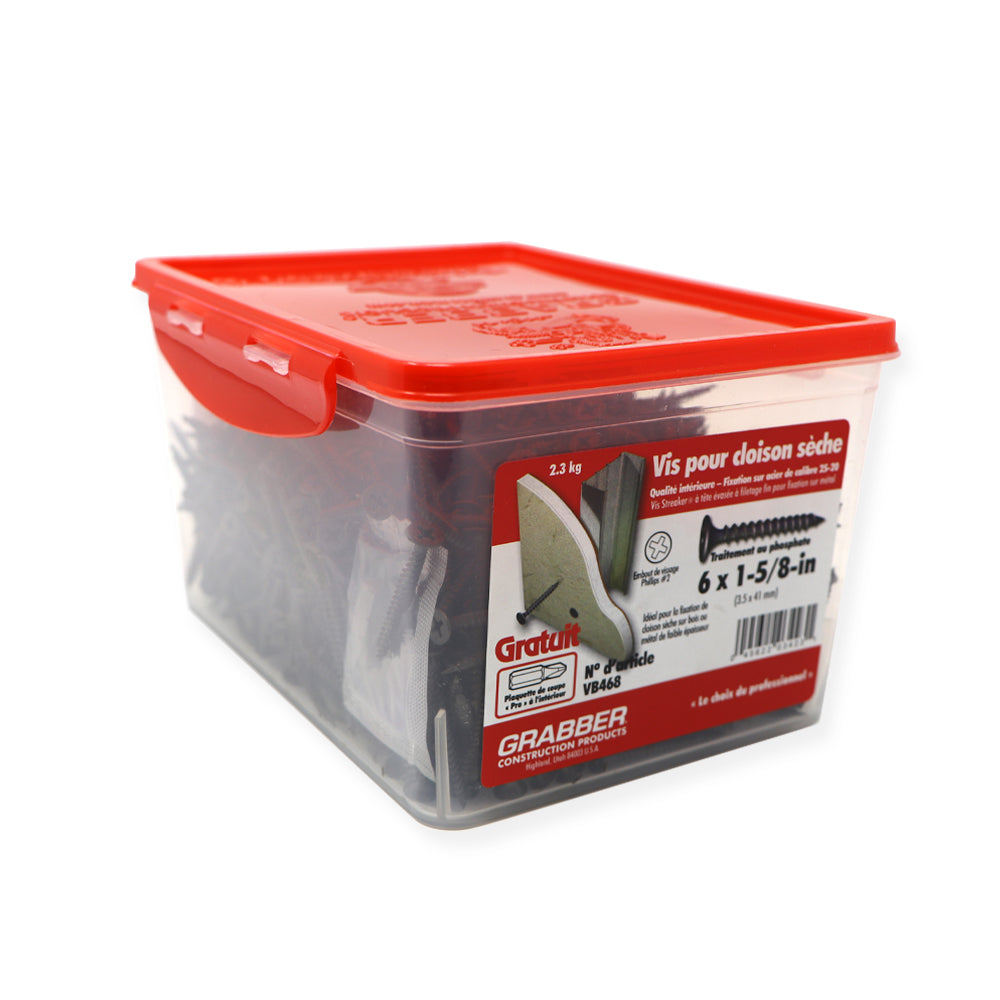 Tornillos Grabber para paneles de yeso - Cabeza de trompeta - Rosca fina