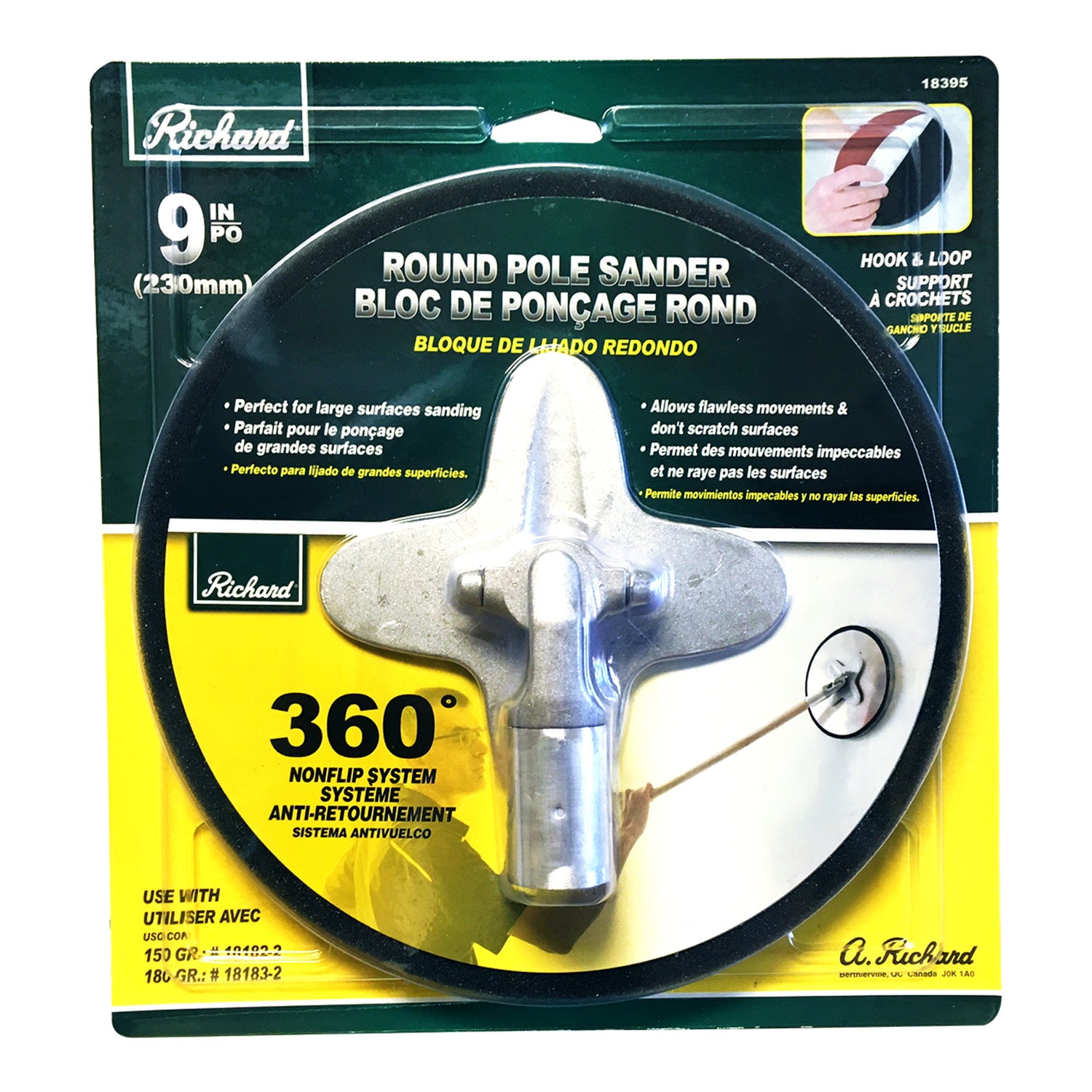 Lijadora de poste redondo Richard de 9" con velcro