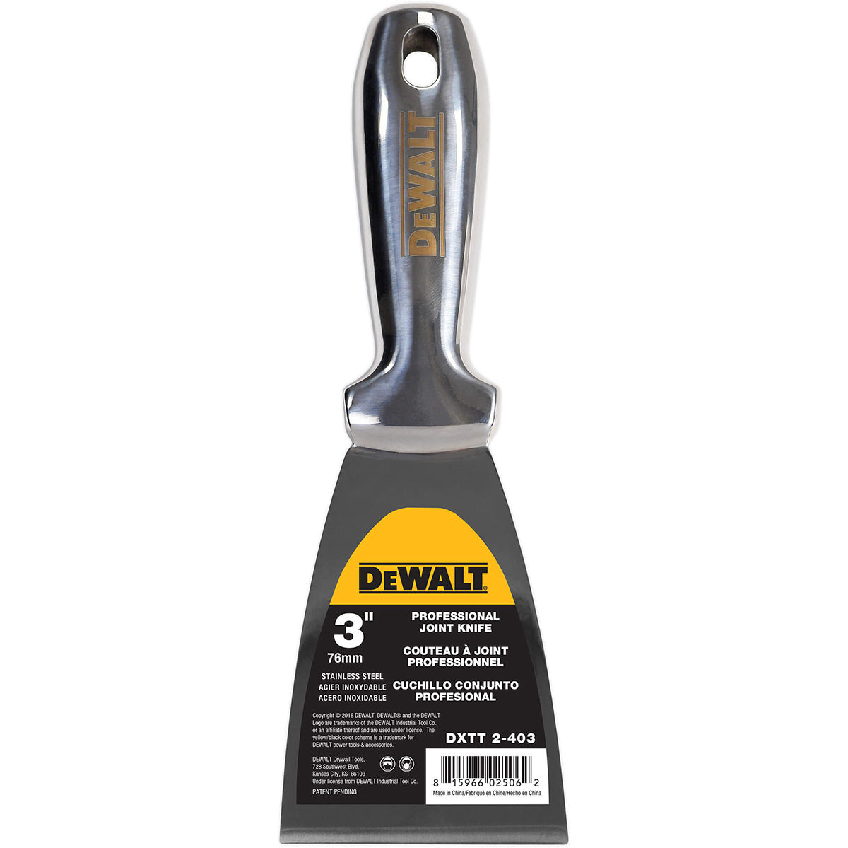 Espátulas para masilla de acero inoxidable de una pieza con mango soldado DeWalt