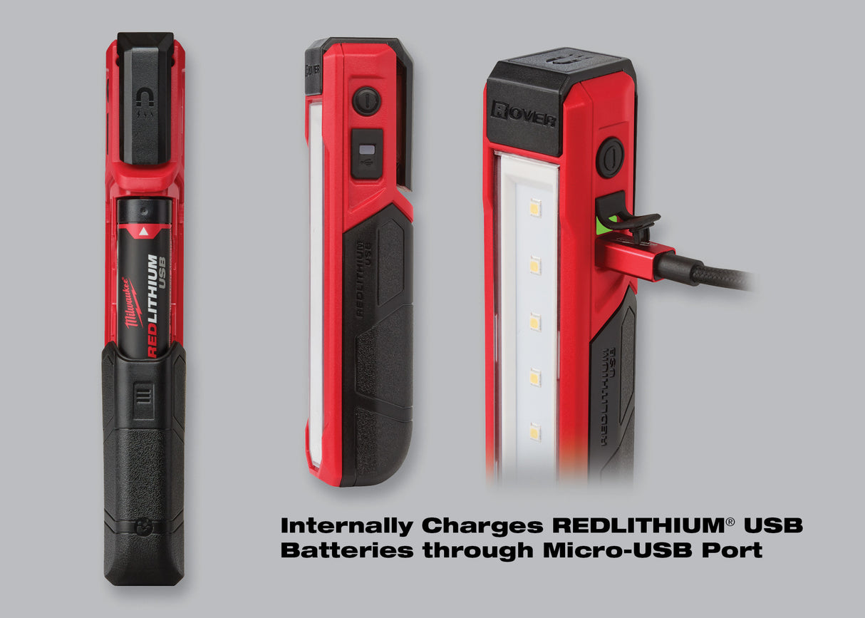 Milwaukee 2112-21 Luz de inundación de bolsillo recargable por USB Rover