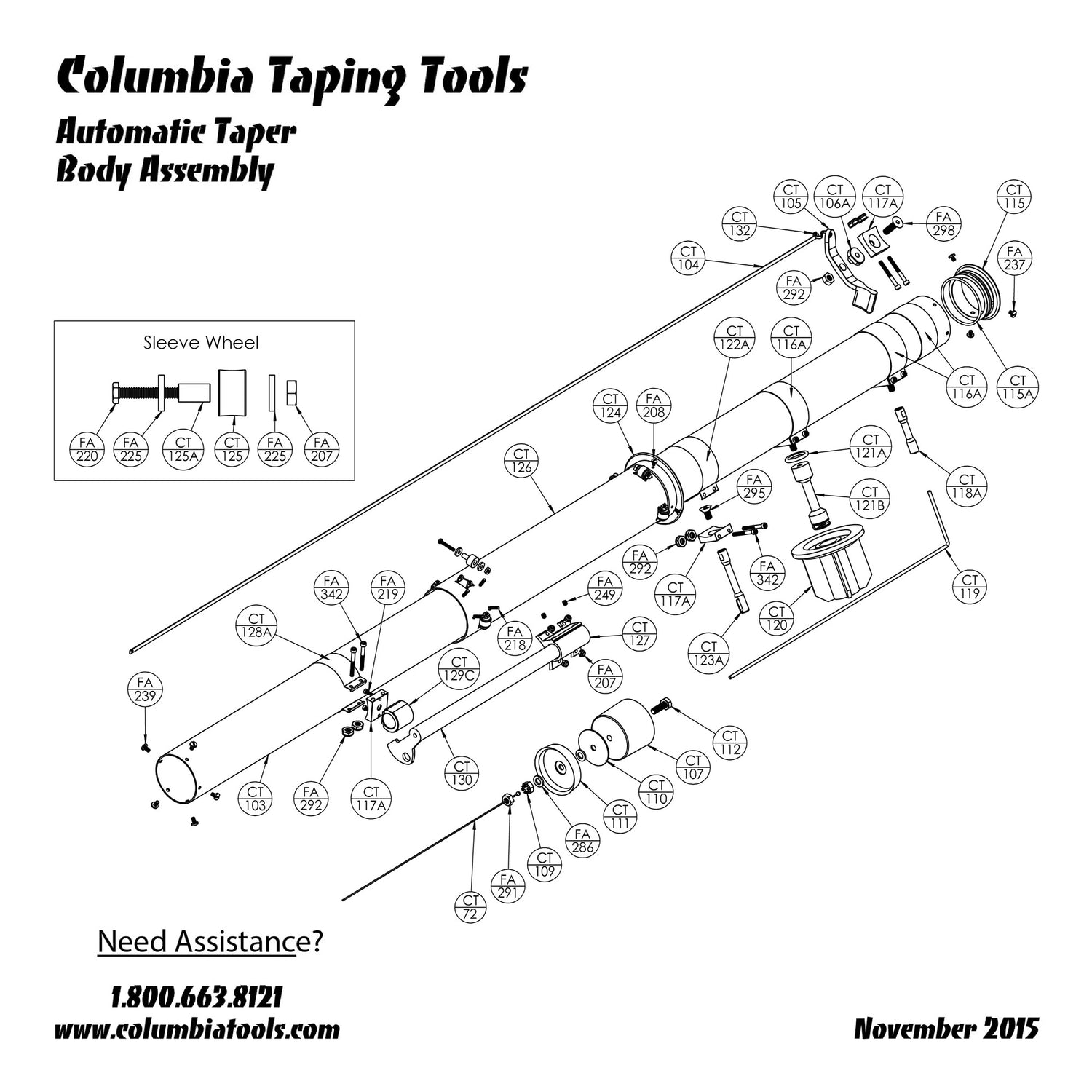Piezas de reparación de carrocería cónica automática Columbia