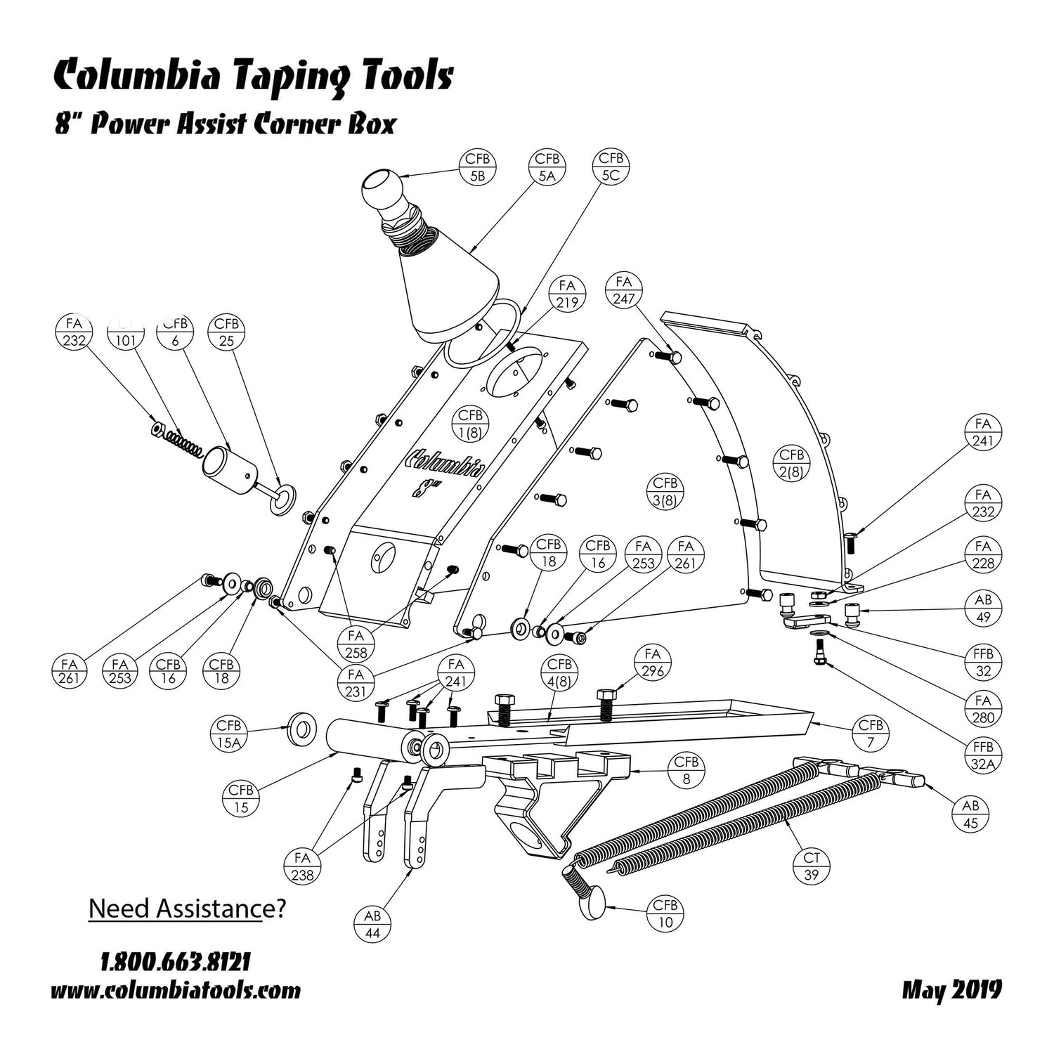 Piezas de reparación de caja de descarga de esquina Columbia