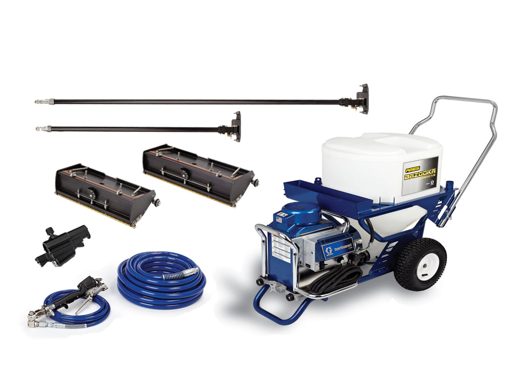 TapeTech Continuous Flow Corner Finishing Bundle including pump, controller, handles, and finishing boxes
