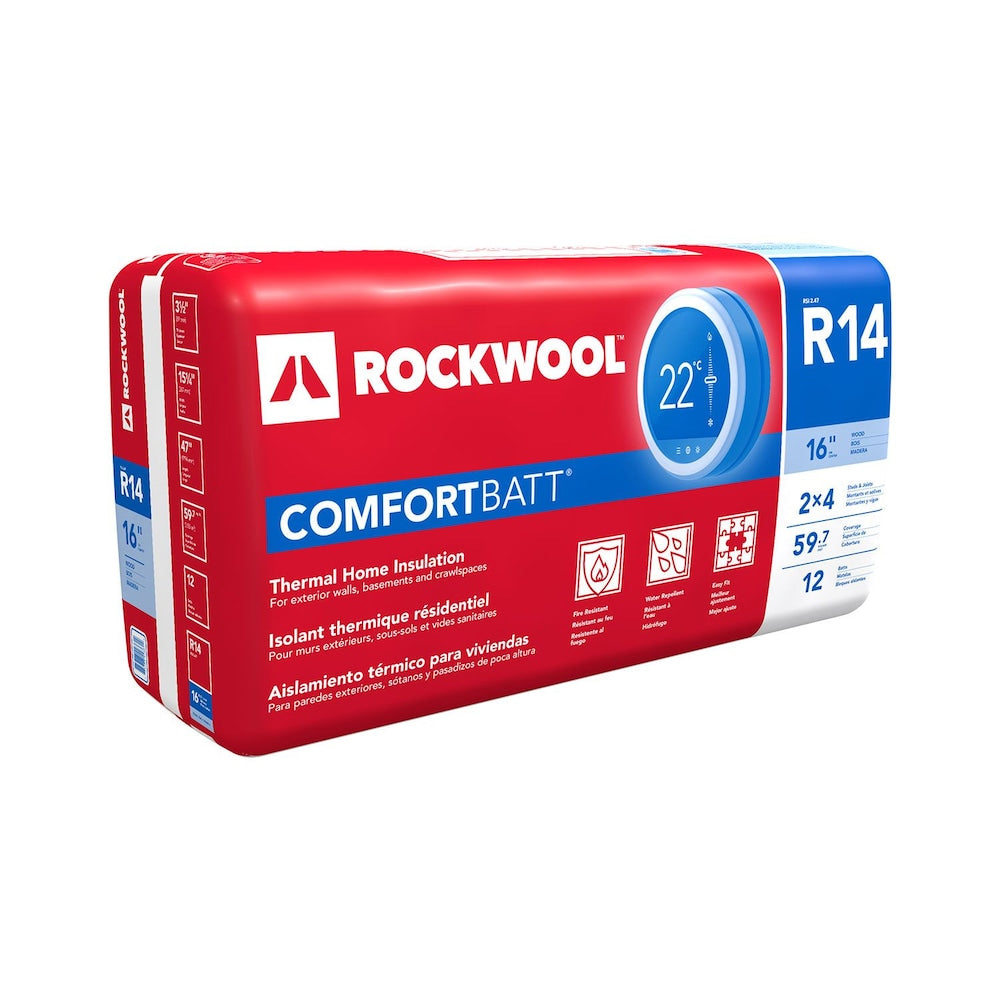 Aislamiento de montantes de madera Rockwool Comfortbatt R14