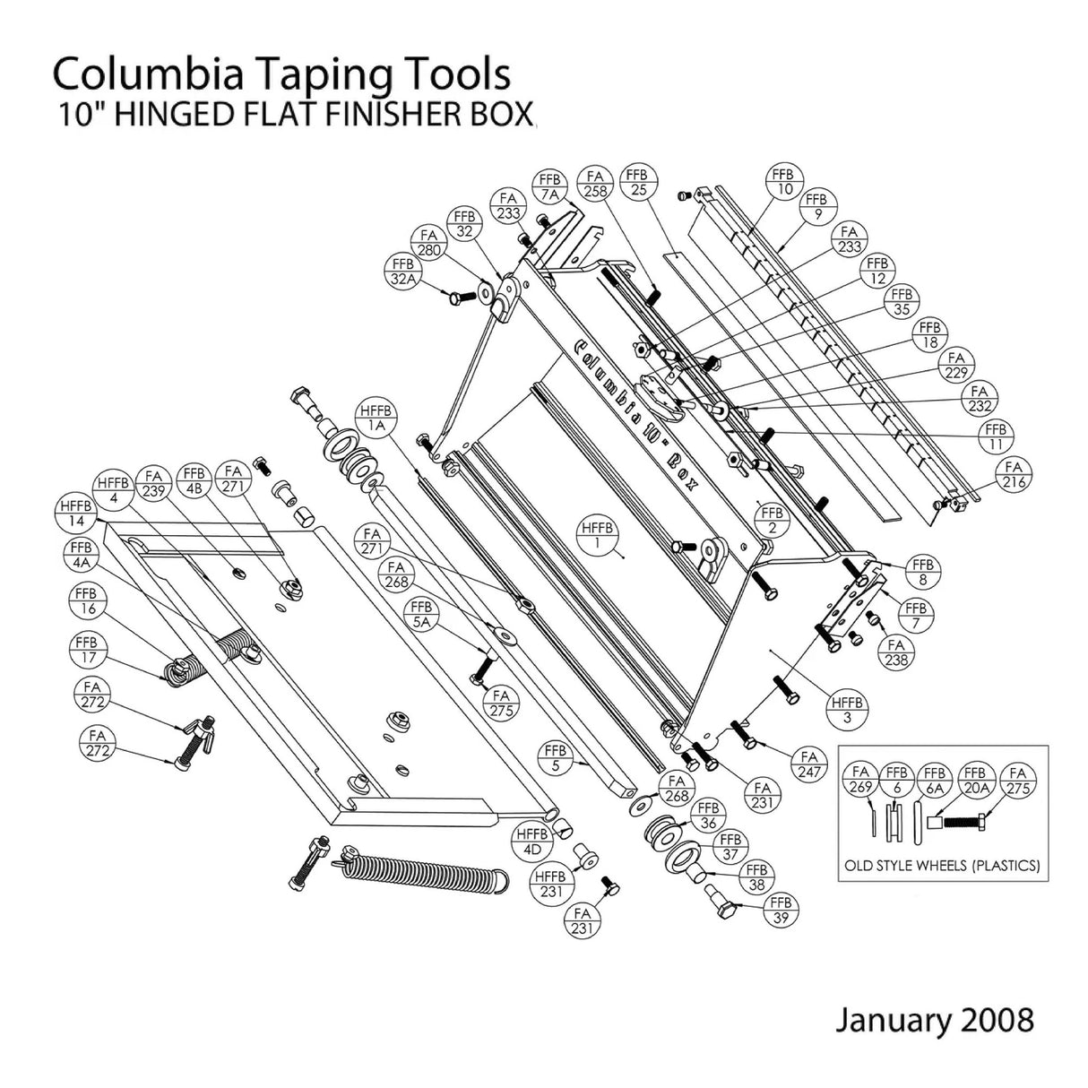Piezas de reparación de caja de acabado plano Columbia