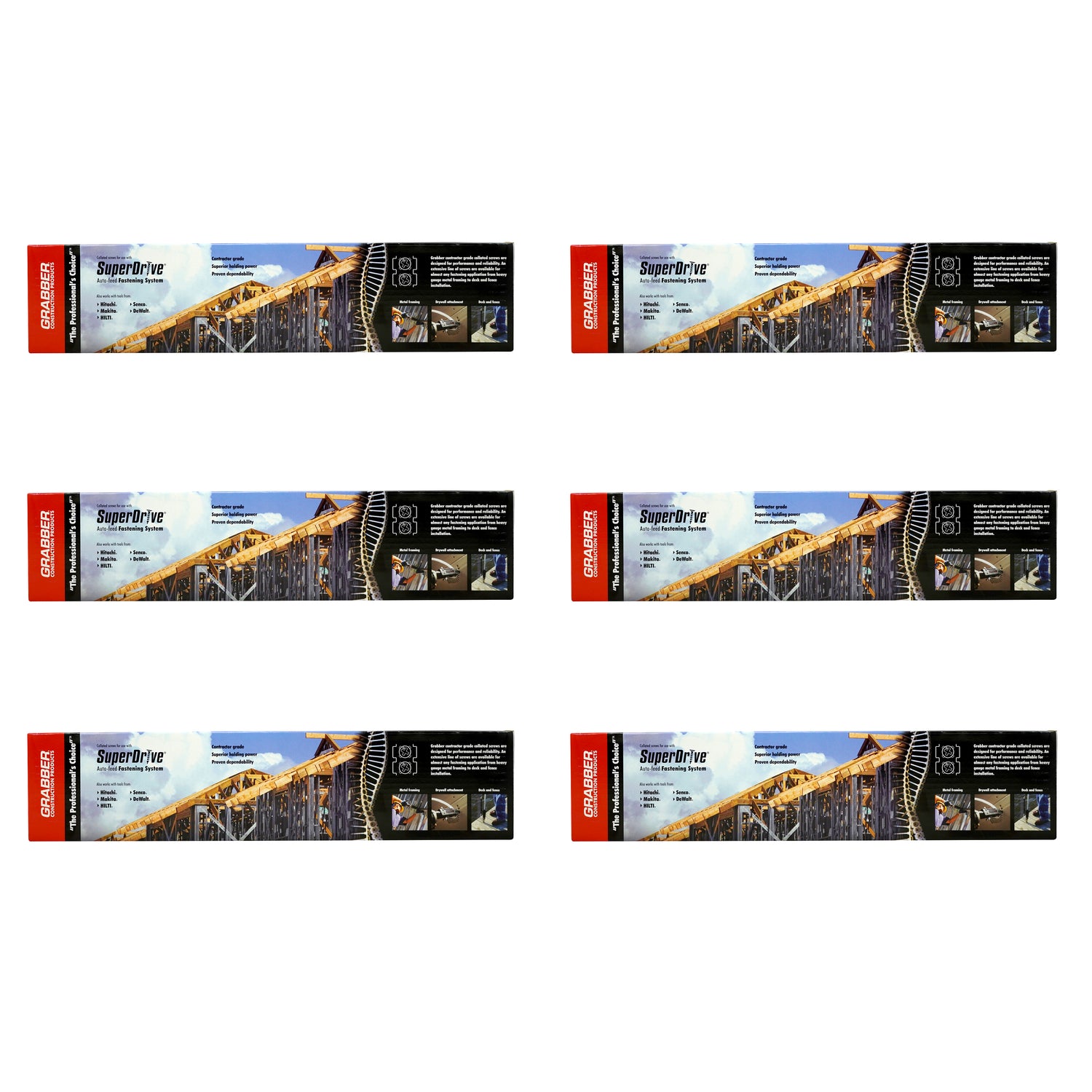 Grabber 6 X 1 1/4″ Tornillos en tiras para paneles de yeso