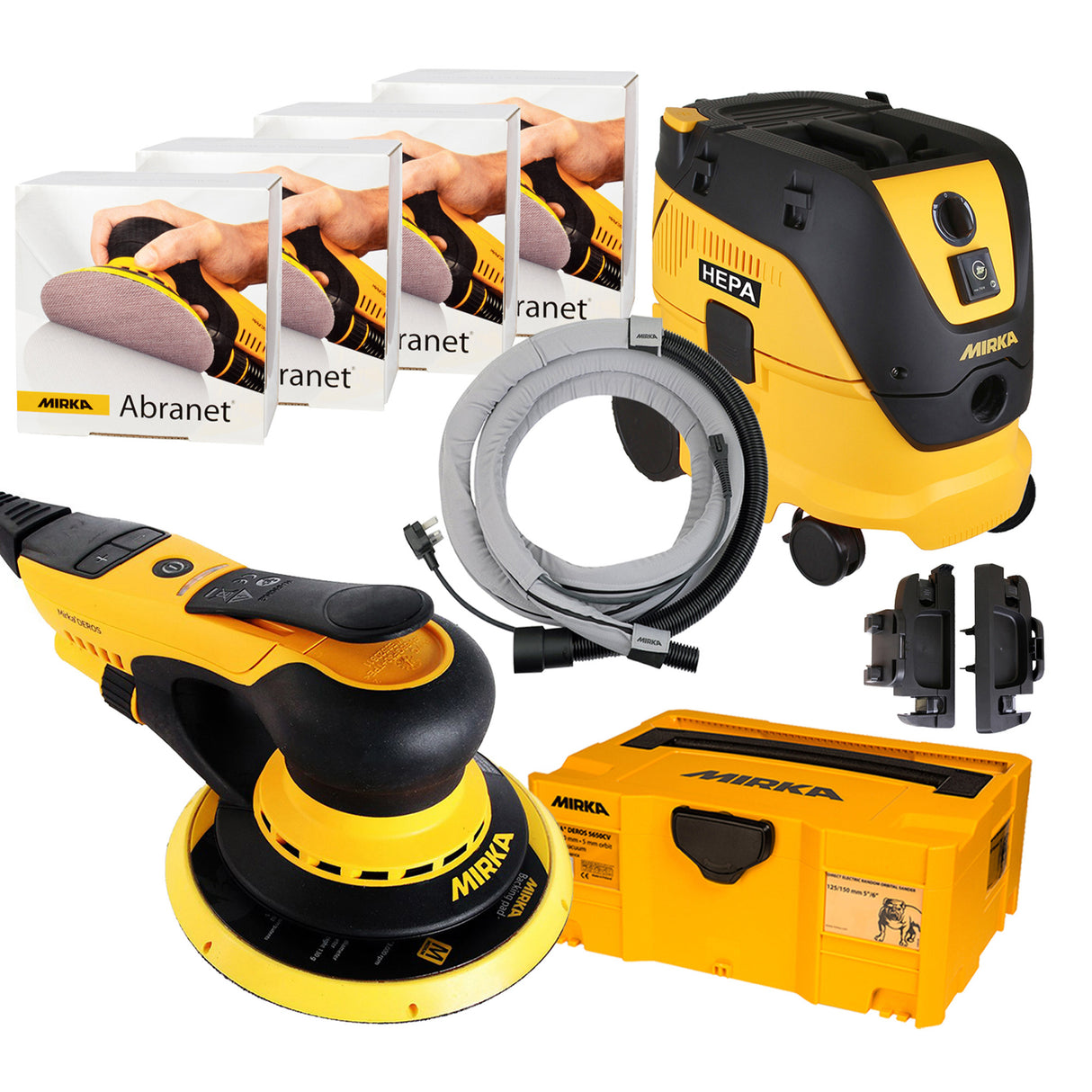 Paquete combinado de lijadora orbital/extractor de polvo Mirka DEROS (MKRIDEROS-625)
