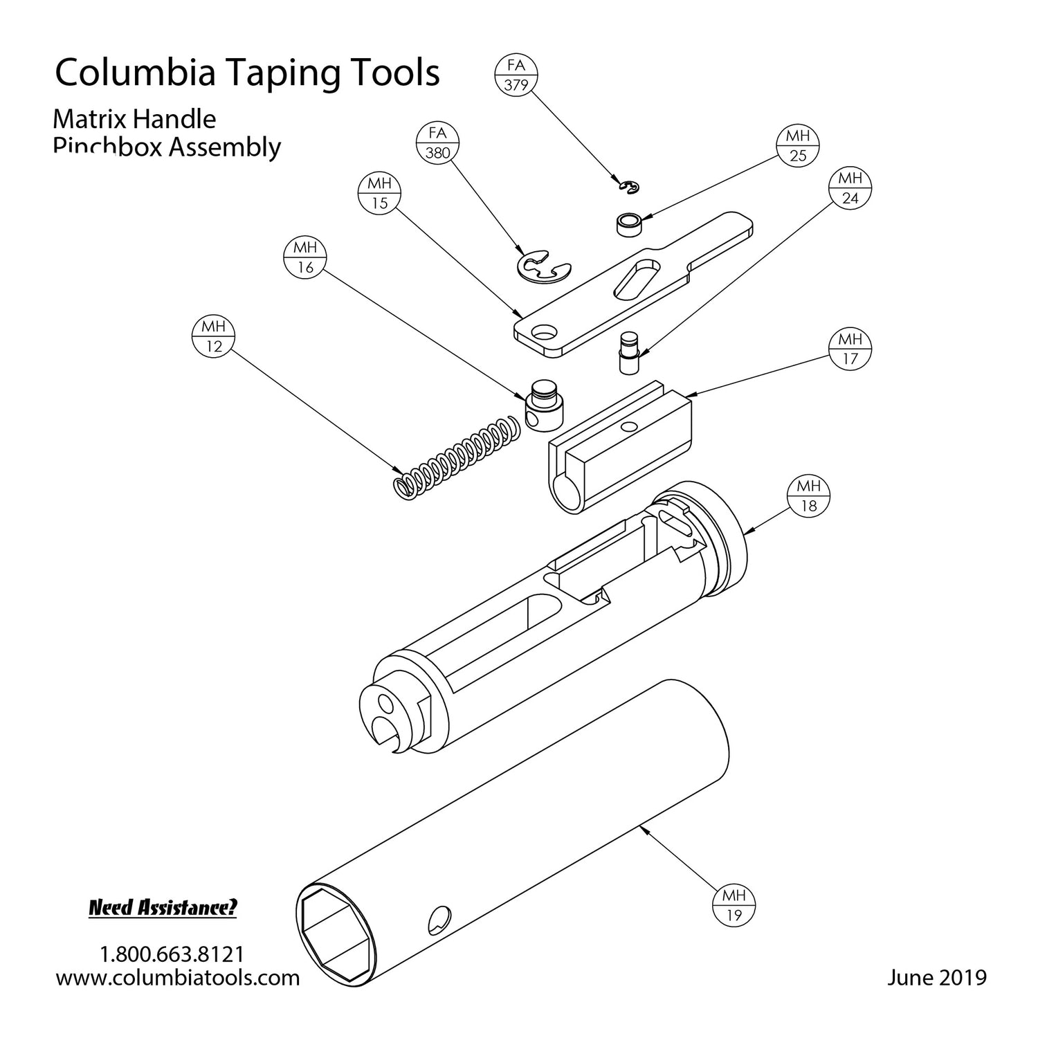Piezas de reparación de mango Columbia Matrix