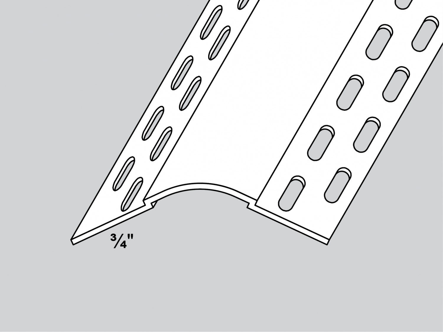 Trim-Tex ¾" R. Gran reborde redondeado de esquina abierta