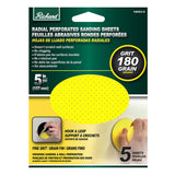 Hojas de lija perforadas radiales Richard de 5" (paquete de 5)