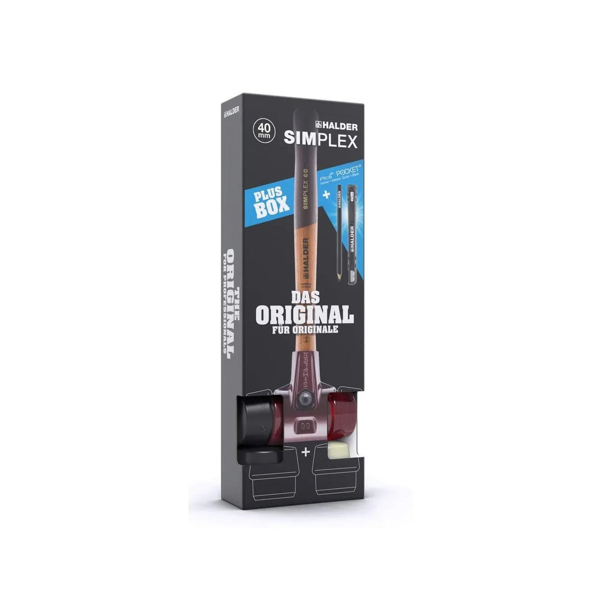 Maillet Halder Simplex 40 à usage général 3026 pour professionnels, original, avec jeu de poche Pica en bonus