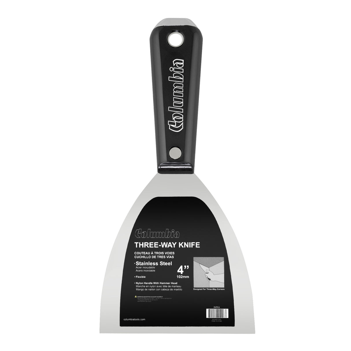 Espátulas de acero inoxidable Columbia 3Way con mango de nailon