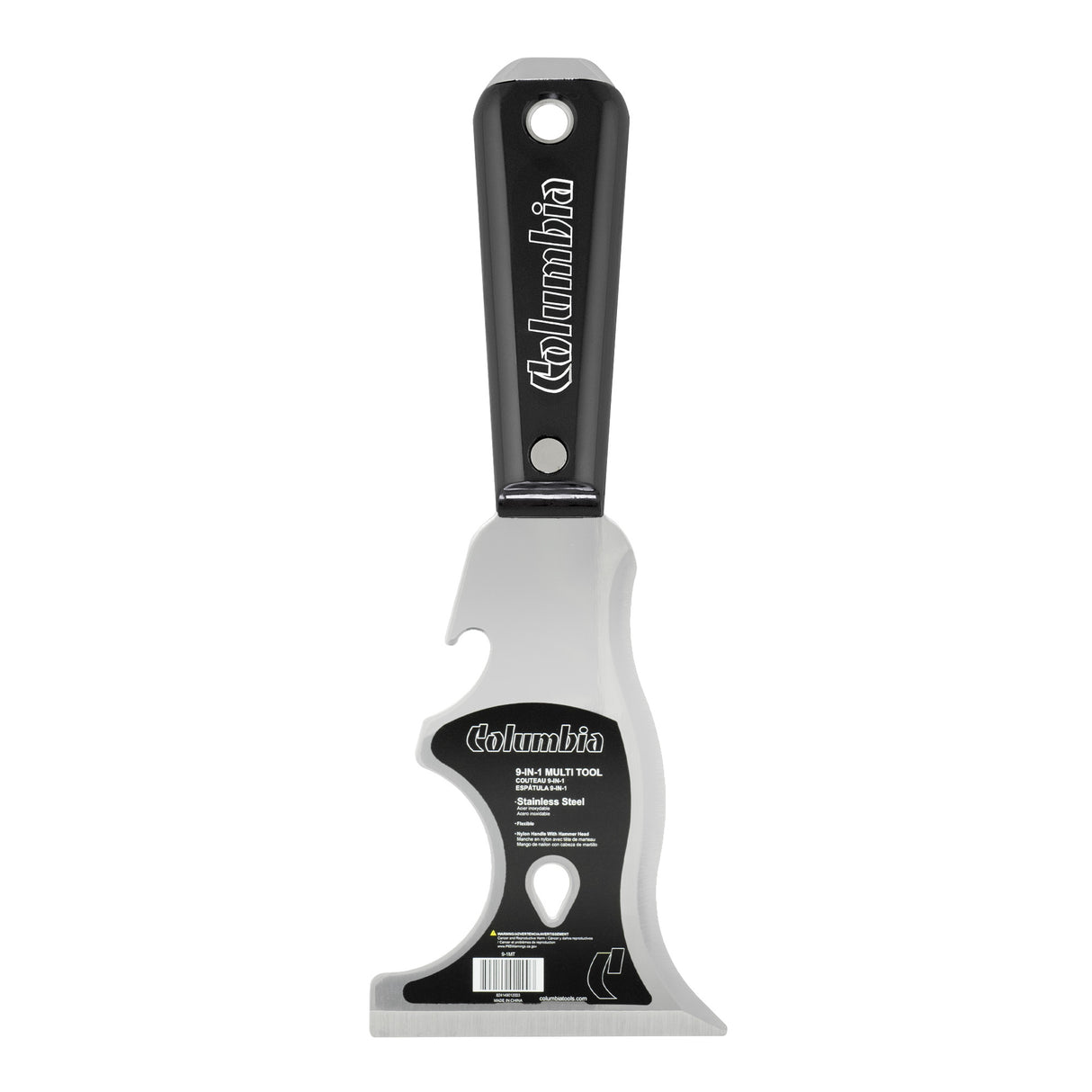 Columbia Stainless Steel 9-in-1 Putty Knife with Nylon Grip Handle