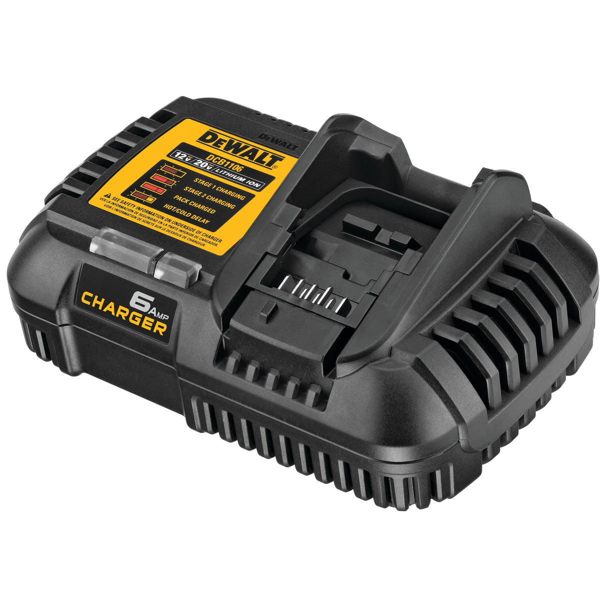 Chargeur de batterie rapide DeWalt DCB1106 MAX Lithium Ion 12 V-20 V 6 A