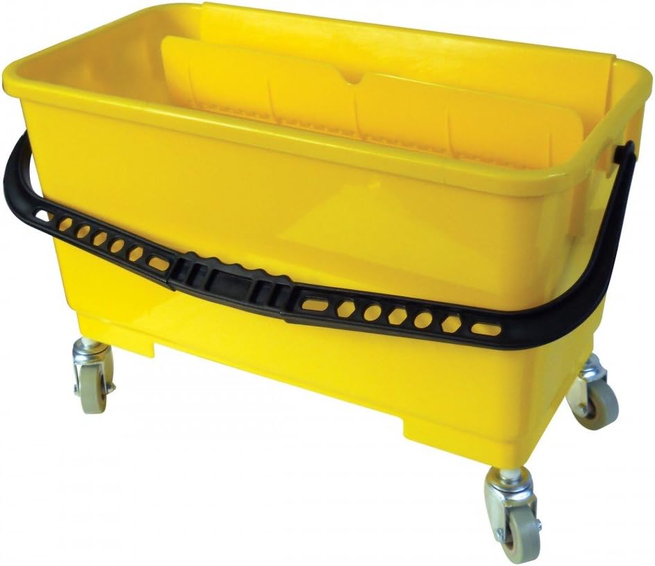 Seau de nettoyage de vitres en plastique jaune Johnny Vac - 21 L 