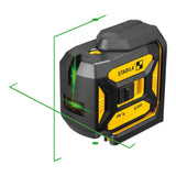 Nivel láser Stabila LAX320G con haz verde, líneas cruzadas y puntos de plomada