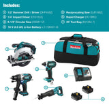 Makita DLX4058M 18V (4.0 Ah) LXT 4 kit combinado de herramientas